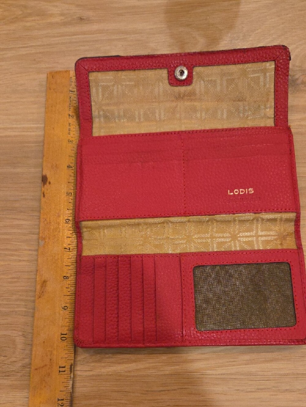 LODIS Kate Red Leather Long Wallet - Picture 12 of 16